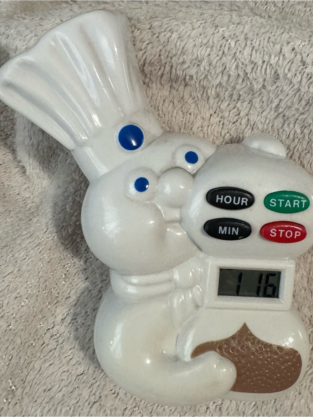 Vintage  1992 Pillsbury Doughboy Digital Kitchen Timer. Magnetic back .